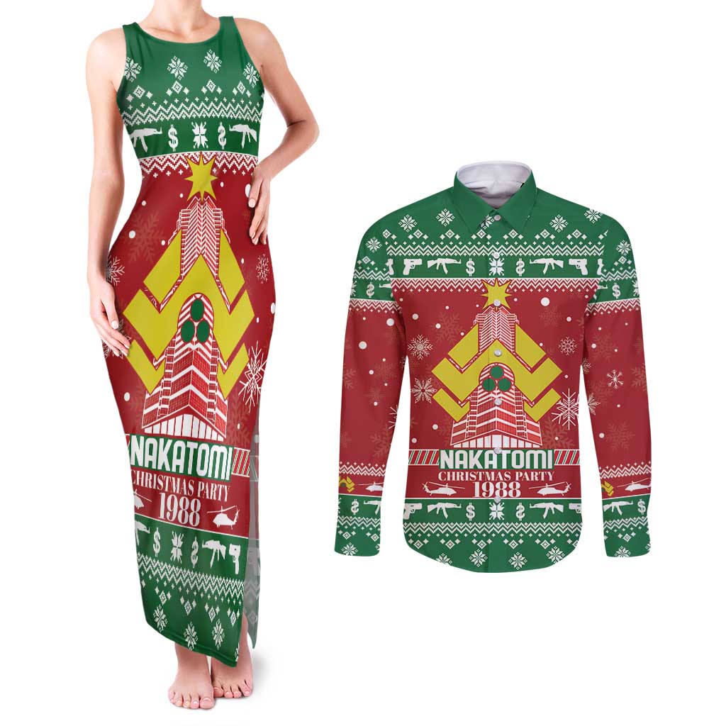Nakatomi Christmas Party 1988 Couples Matching Tank Maxi Dress and Long Sleeve Button Shirt Christmas Funny - Wonder Print Shop