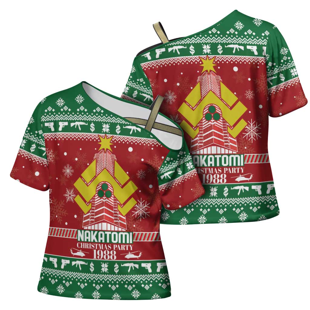 Nakatomi Christmas Party 1988 Cross Shoulder Shirt Christmas Funny - Wonder Print Shop