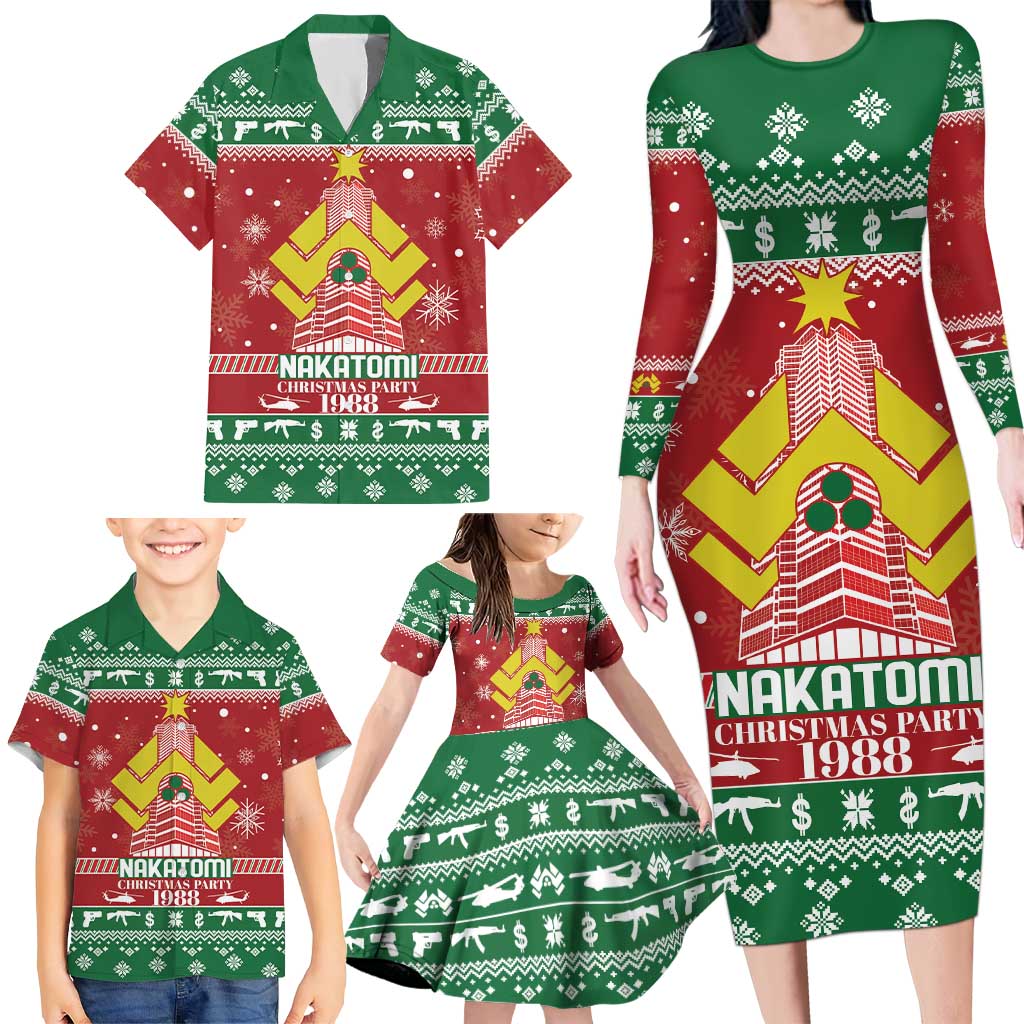 Nakatomi Christmas Party 1988 Family Matching Long Sleeve Bodycon Dress and Hawaiian Shirt Christmas Funny - Wonder Print Shop