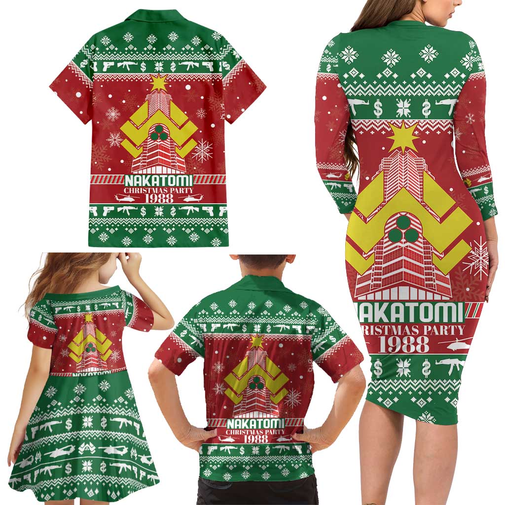 Nakatomi Christmas Party 1988 Family Matching Long Sleeve Bodycon Dress and Hawaiian Shirt Christmas Funny - Wonder Print Shop