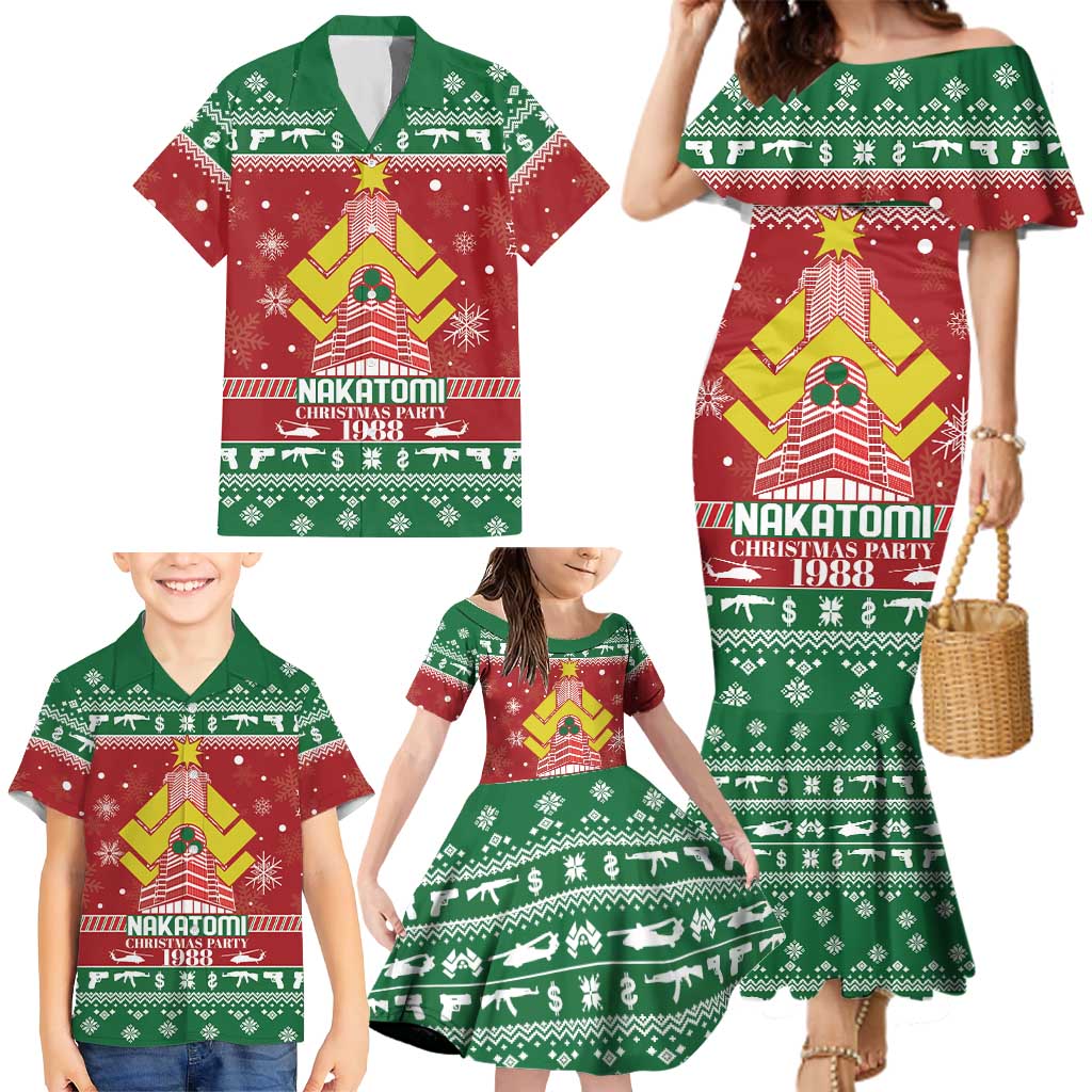 Nakatomi Christmas Party 1988 Family Matching Mermaid Dress and Hawaiian Shirt Christmas Funny - Wonder Print Shop