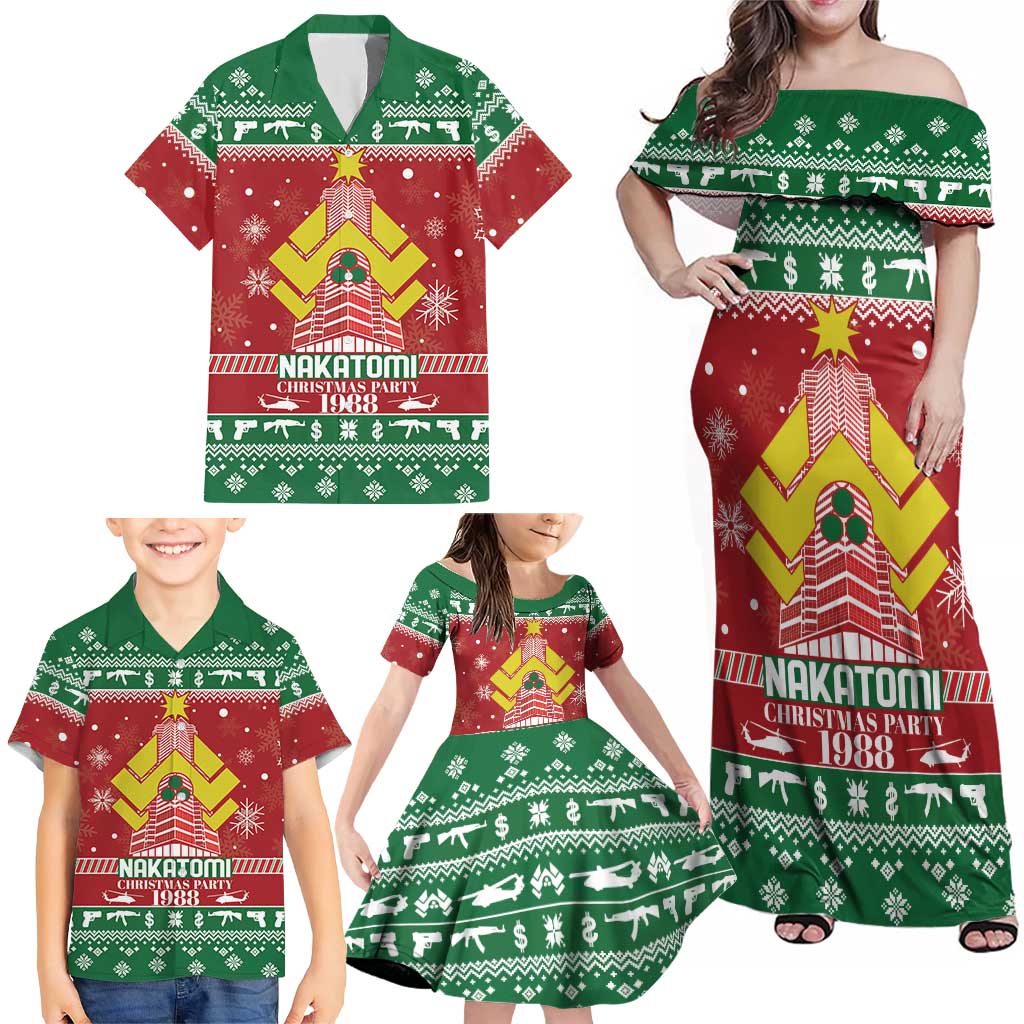 Nakatomi Christmas Party 1988 Family Matching Off Shoulder Maxi Dress and Hawaiian Shirt Christmas Funny - Wonder Print Shop