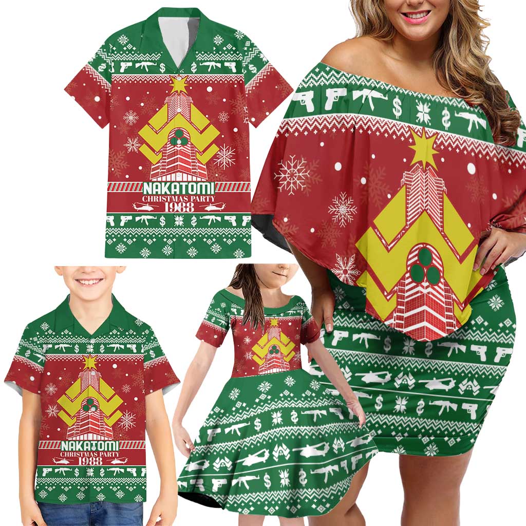 Nakatomi Christmas Party 1988 Family Matching Off Shoulder Short Dress and Hawaiian Shirt Christmas Funny - Wonder Print Shop