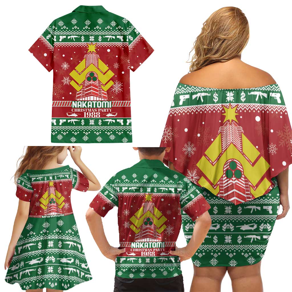 Nakatomi Christmas Party 1988 Family Matching Off Shoulder Short Dress and Hawaiian Shirt Christmas Funny - Wonder Print Shop