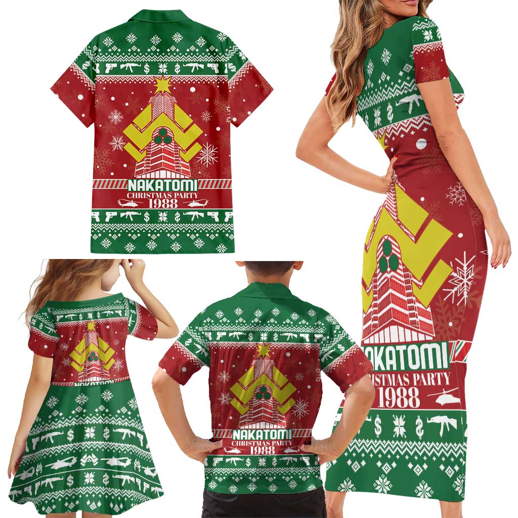 Nakatomi Christmas Party 1988 Family Matching Short Sleeve Bodycon Dress and Hawaiian Shirt Christmas Funny - Wonder Print Shop