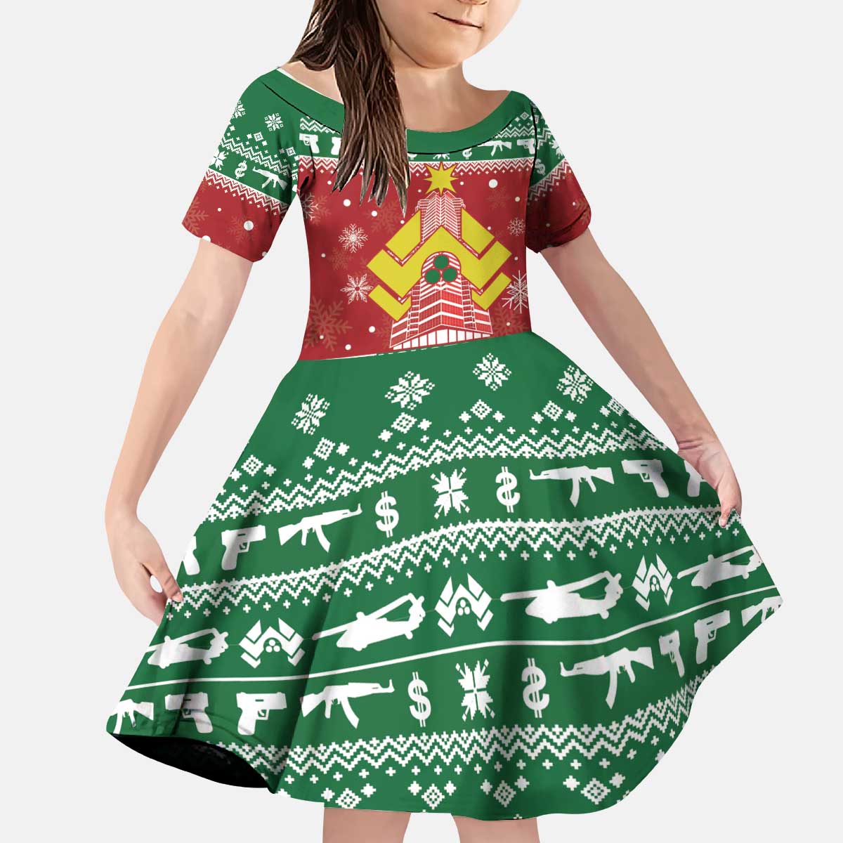 Nakatomi Christmas Party 1988 Kid Short Sleeve Dress Christmas Funny - Wonder Print Shop