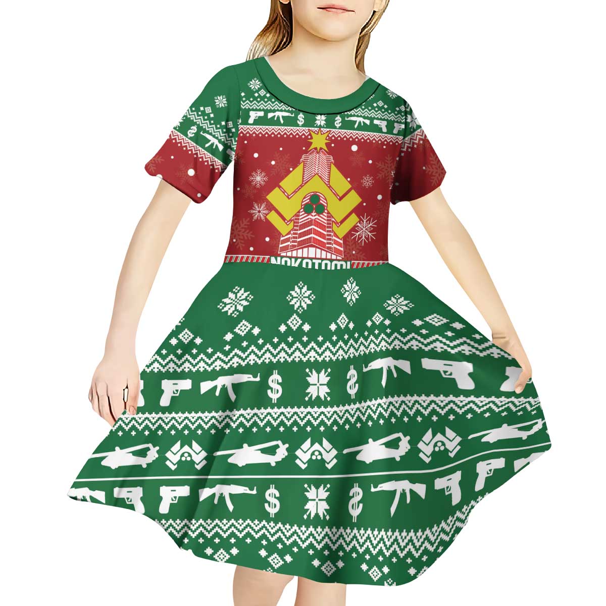 Nakatomi Christmas Party 1988 Kid Short Sleeve Dress Christmas Funny - Wonder Print Shop