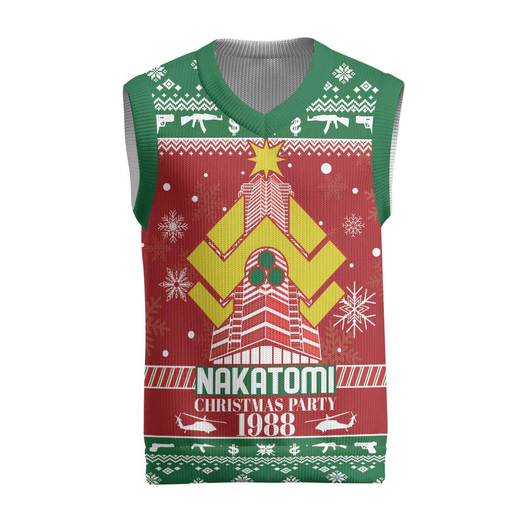 Nakatomi Christmas Party 1988 Christmas Knitted V-Neck Vest Christmas Funny - Wonder Print Shop