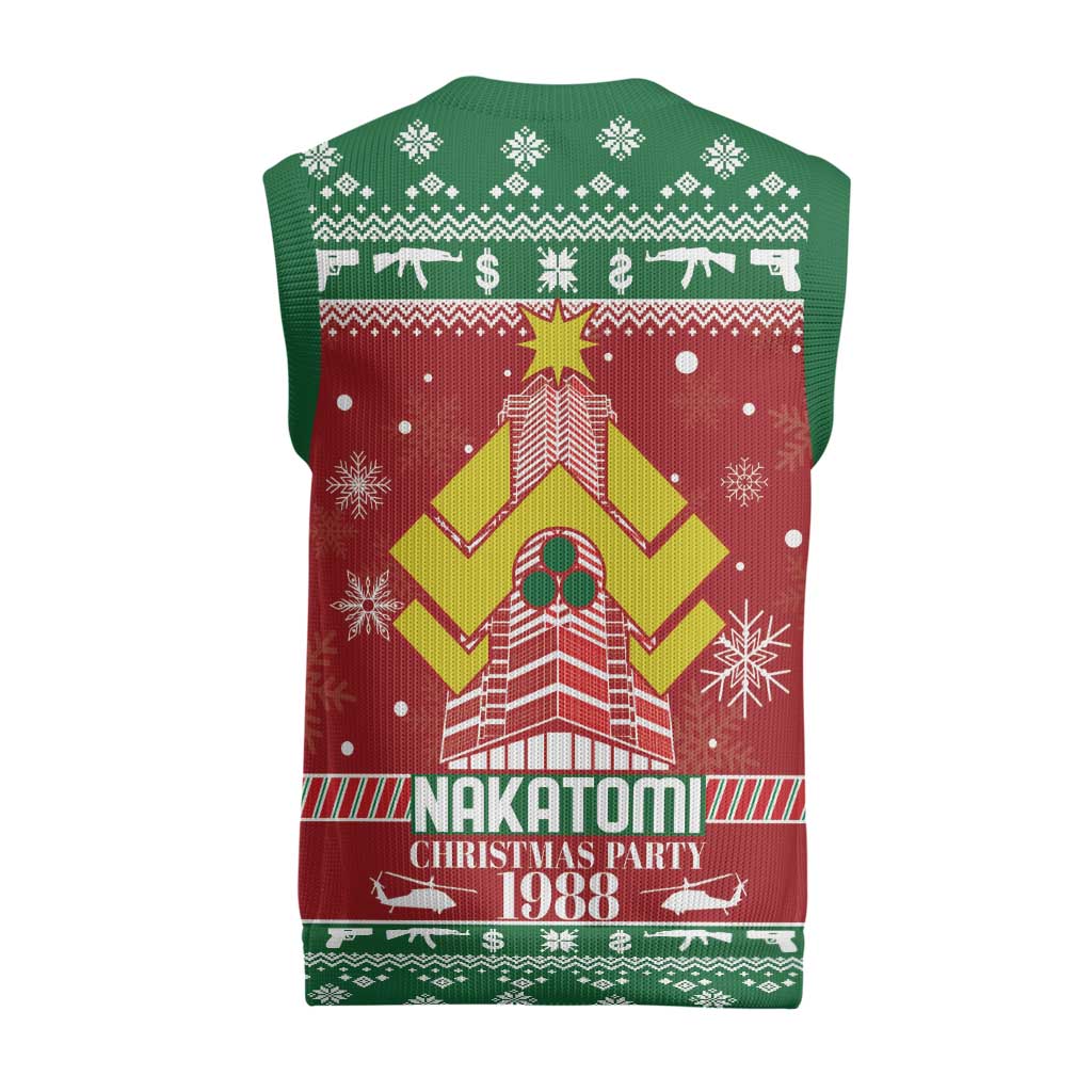 Nakatomi Christmas Party 1988 Christmas Knitted V-Neck Vest Christmas Funny - Wonder Print Shop