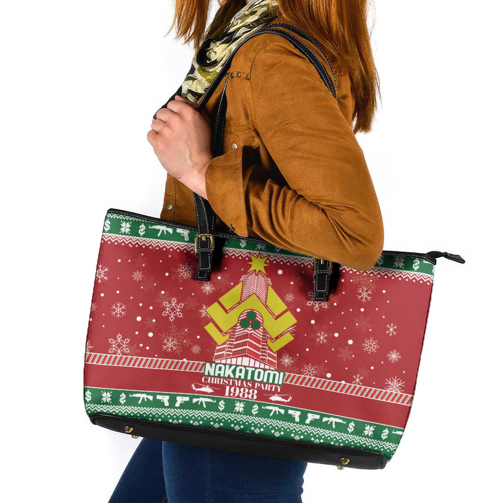 Nakatomi Christmas Party 1988 Leather Tote Bag Christmas Funny - Wonder Print Shop