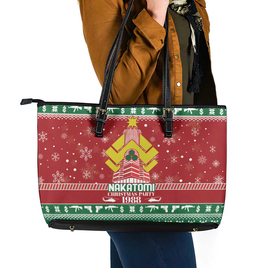Nakatomi Christmas Party 1988 Leather Tote Bag Christmas Funny - Wonder Print Shop