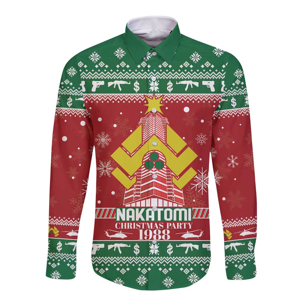 Nakatomi Christmas Party 1988 Long Sleeve Button Shirt Christmas Funny - Wonder Print Shop