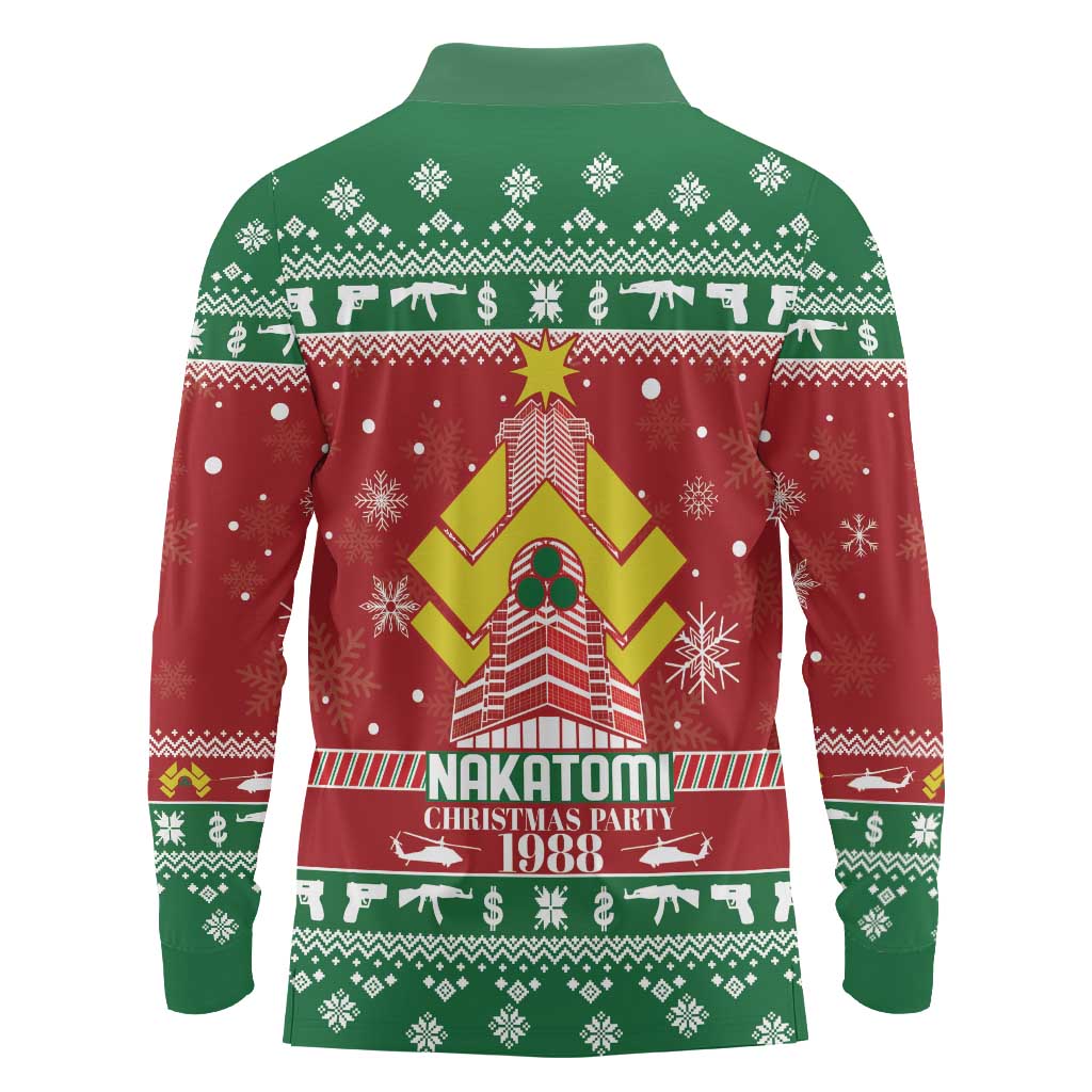 Nakatomi Christmas Party 1988 Long Sleeve Polo Shirt Christmas Funny - Wonder Print Shop