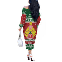Nakatomi Christmas Party 1988 Off The Shoulder Long Sleeve Dress Christmas Funny - Wonder Print Shop