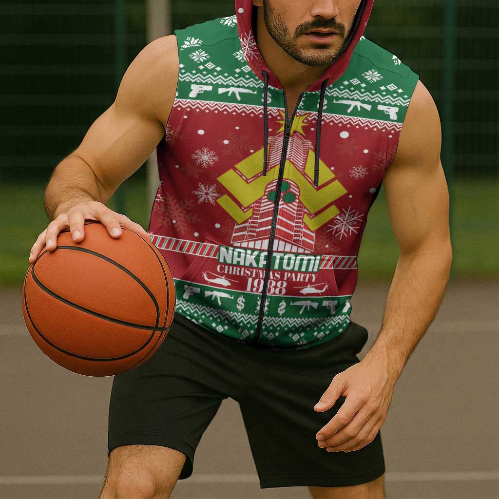 Nakatomi Christmas Party 1988 Sleeveless Zip Hoodie Christmas Funny - Wonder Print Shop