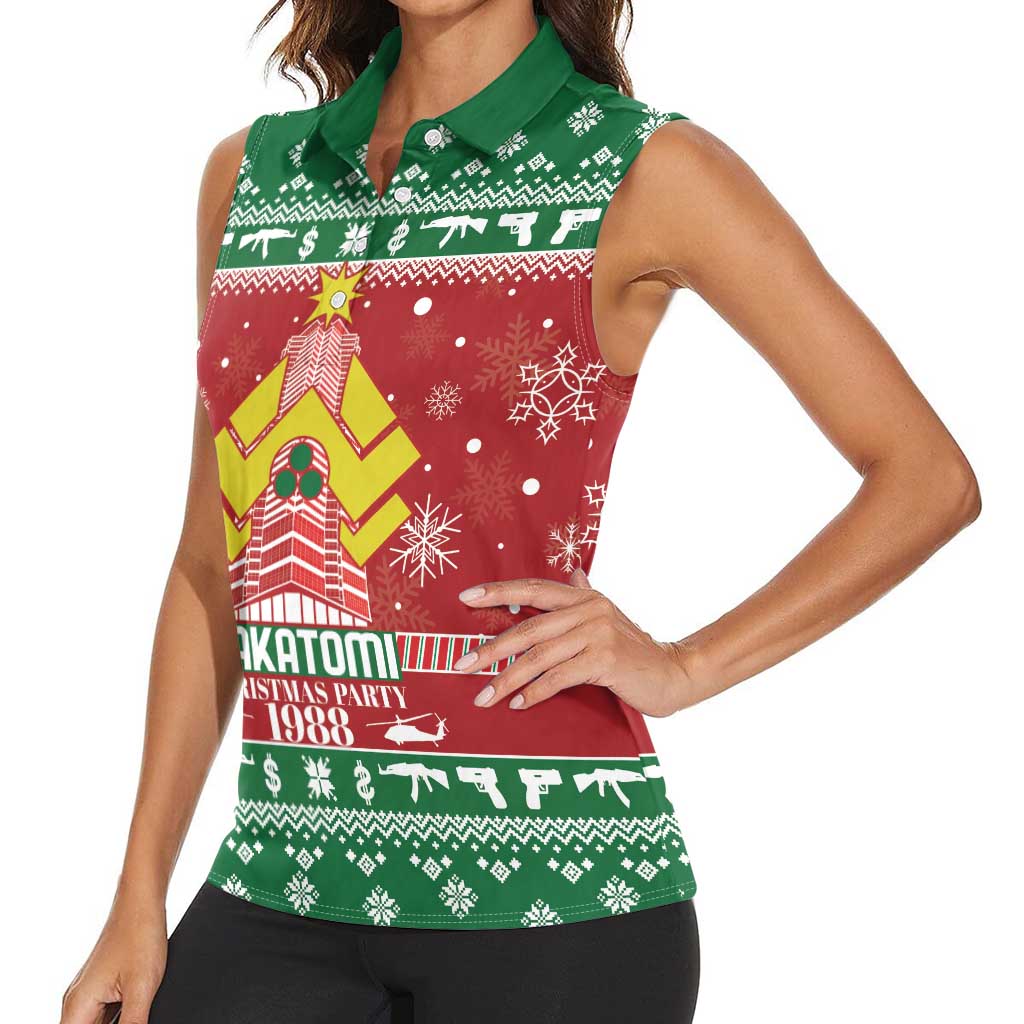 Nakatomi Christmas Party 1988 Women Sleeveless Polo Shirt Christmas Funny - Wonder Print Shop