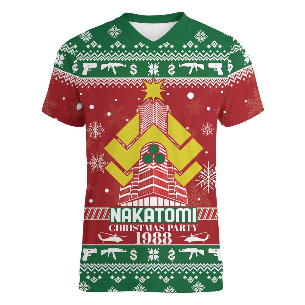 Nakatomi Christmas Party 1988 Women V-Neck T-Shirt Christmas Funny - Wonder Print Shop