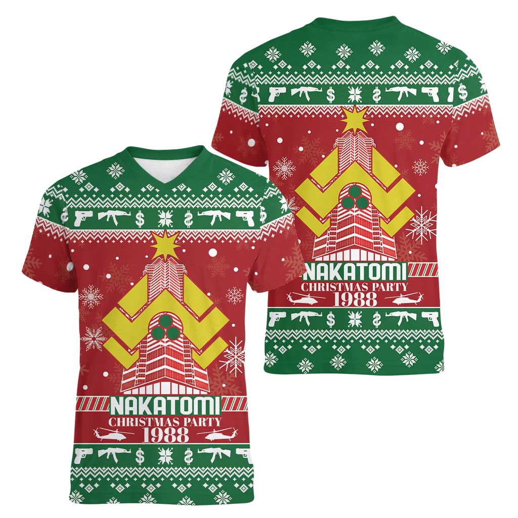 Nakatomi Christmas Party 1988 Women V-Neck T-Shirt Christmas Funny - Wonder Print Shop