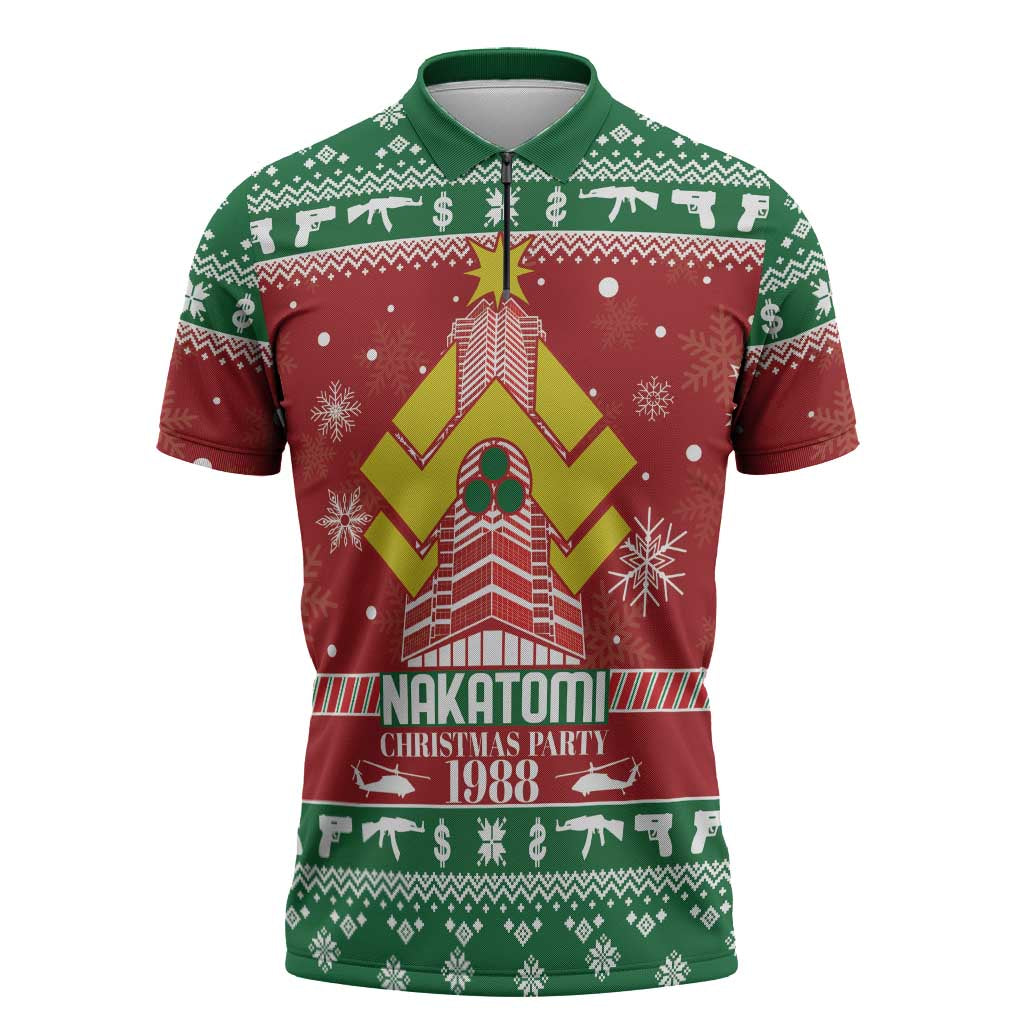 Nakatomi Christmas Party 1988 Zipper Polo Shirt Christmas Funny - Wonder Print Shop