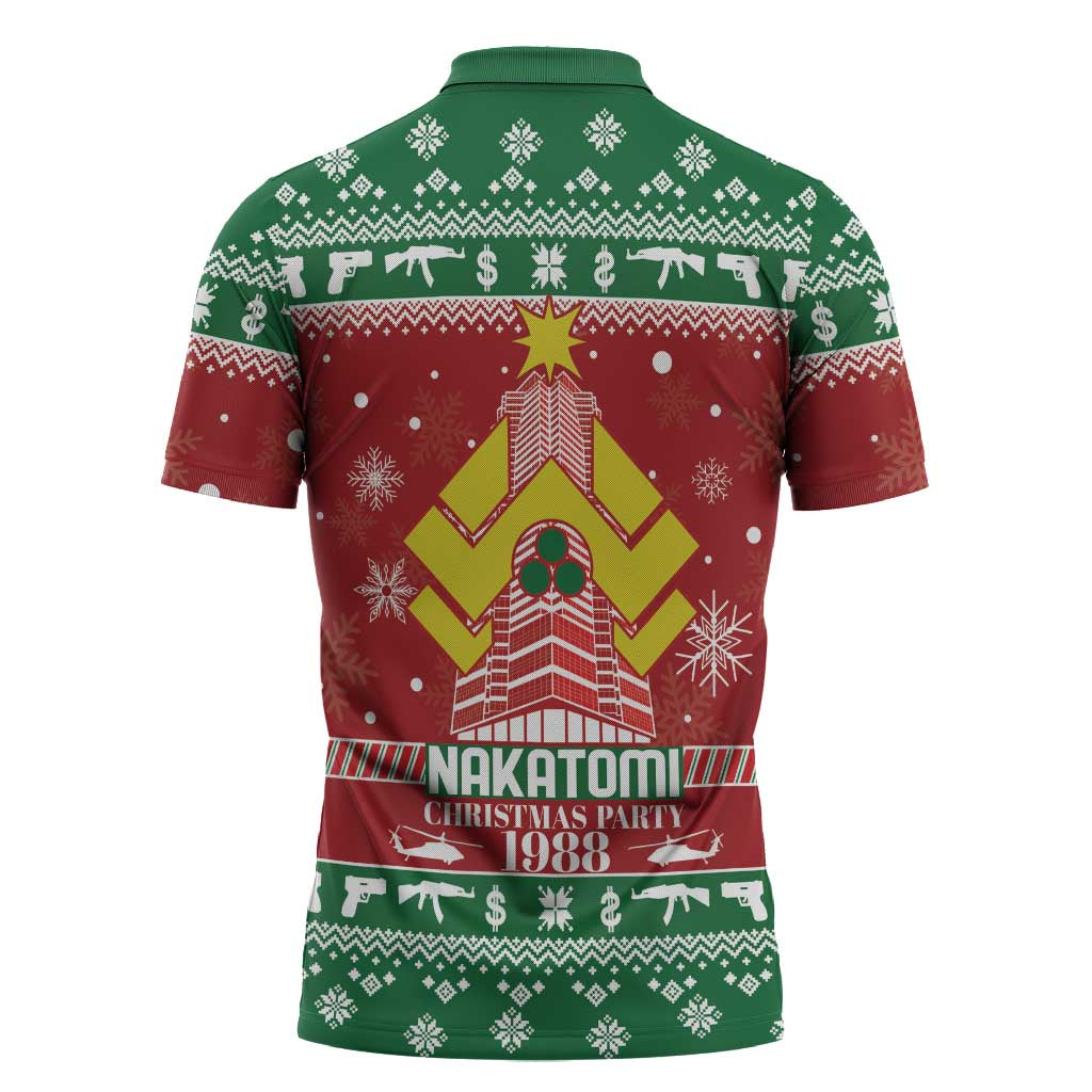 Nakatomi Christmas Party 1988 Zipper Polo Shirt Christmas Funny - Wonder Print Shop