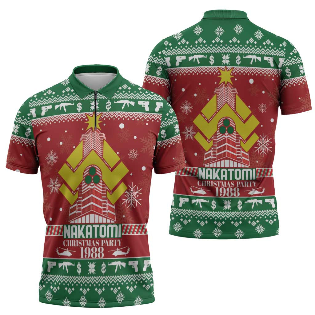 Nakatomi Christmas Party 1988 Zipper Polo Shirt Christmas Funny - Wonder Print Shop