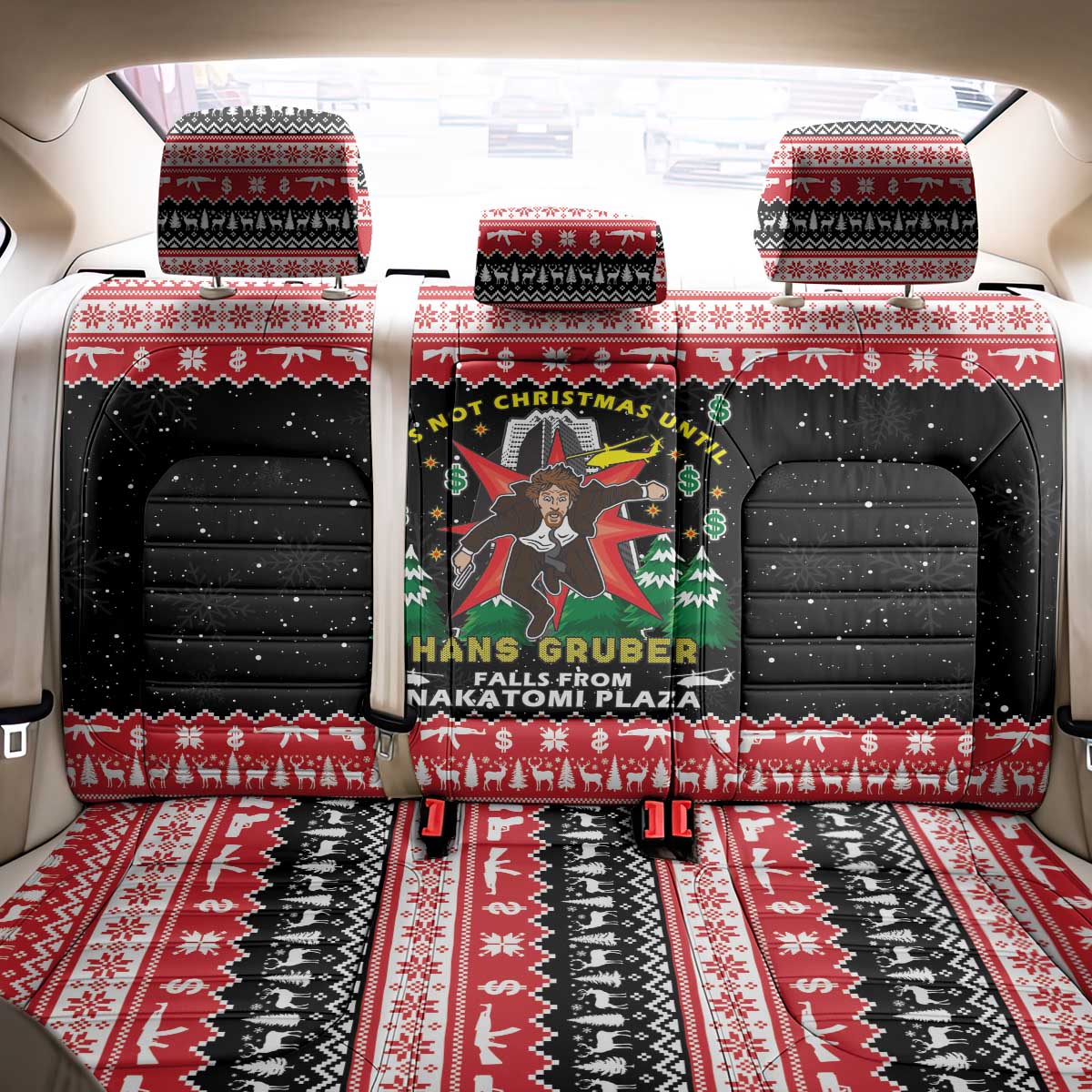Nakatomi Plaza Christmas Back Car Seat Cover Hans Gruber Party 1988 - Wonder Print Shop