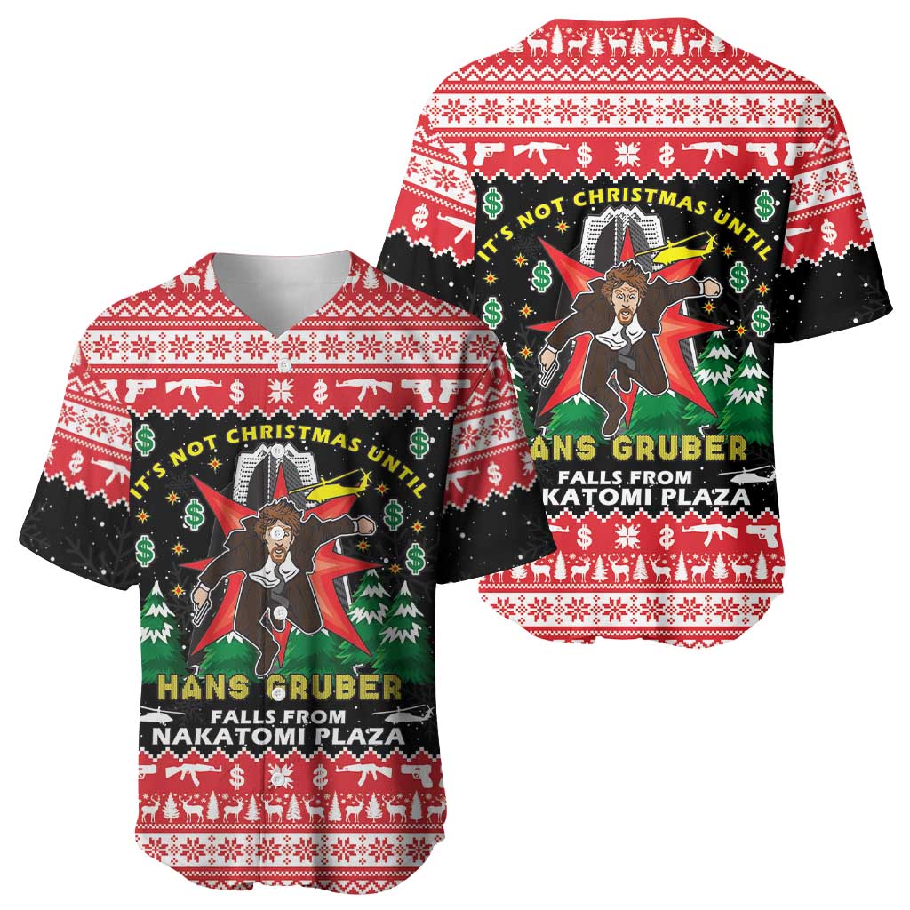 Nakatomi Plaza Christmas Baseball Jersey Hans Gruber Party 1988 - Wonder Print Shop