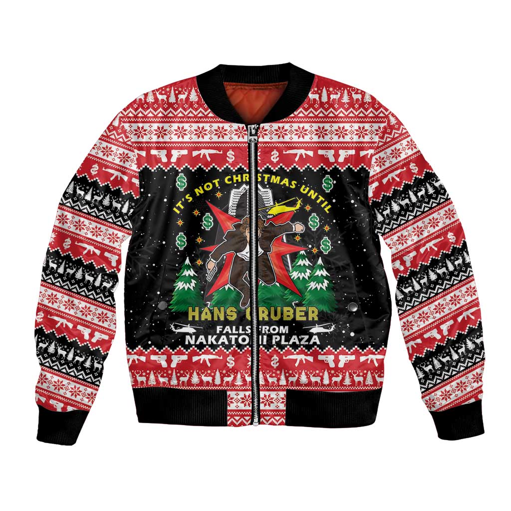 Nakatomi Plaza Christmas Bomber Jacket Hans Gruber Party 1988 - Wonder Print Shop