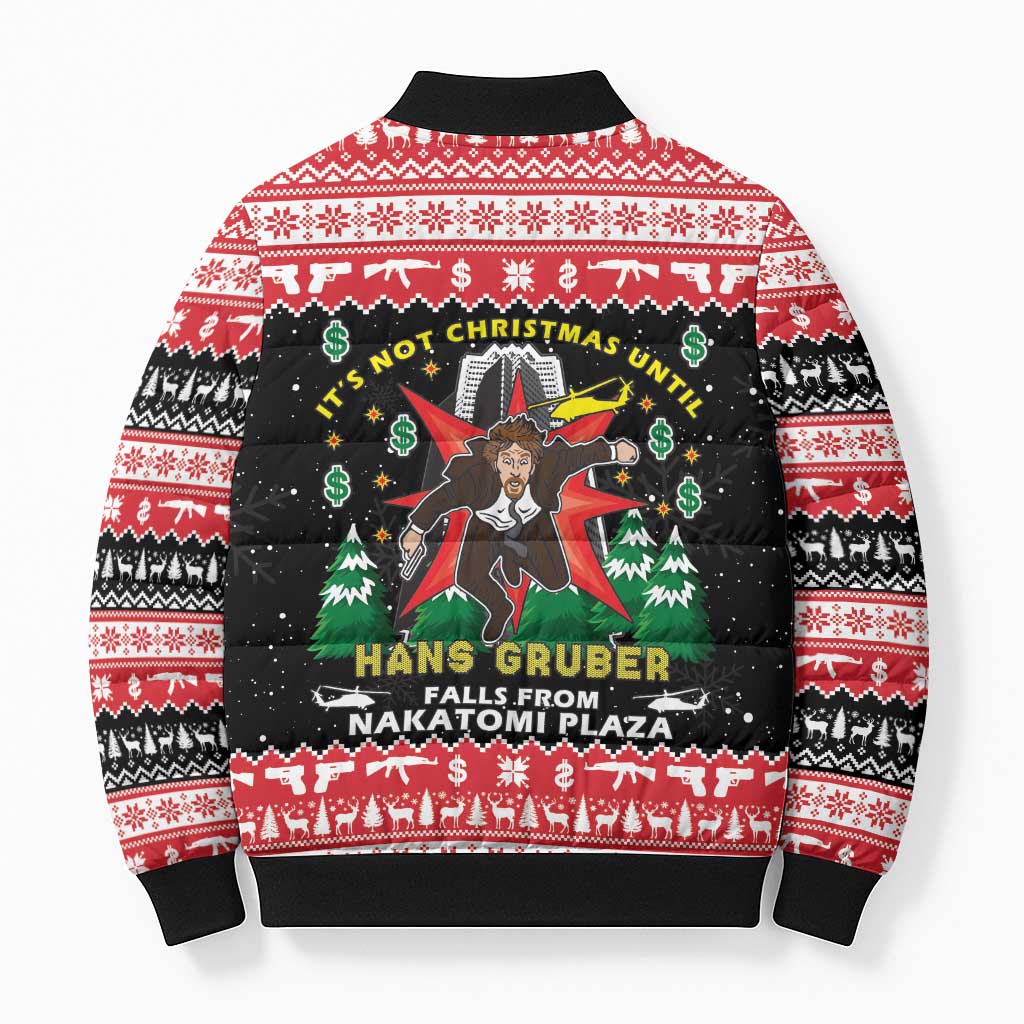 Nakatomi Plaza Christmas Bomber Puffer Jacket Hans Gruber Party 1988 - Wonder Print Shop