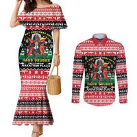 Nakatomi Plaza Christmas Couples Matching Mermaid Dress and Long Sleeve Button Shirt Hans Gruber Party 1988 - Wonder Print Shop
