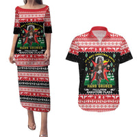 Nakatomi Plaza Christmas Couples Matching Puletasi and Hawaiian Shirt Hans Gruber Party 1988 - Wonder Print Shop