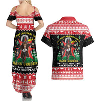 Nakatomi Plaza Christmas Couples Matching Summer Maxi Dress and Hawaiian Shirt Hans Gruber Party 1988 - Wonder Print Shop