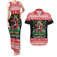 Nakatomi Plaza Christmas Couples Matching Tank Maxi Dress and Hawaiian Shirt Hans Gruber Party 1988 - Wonder Print Shop