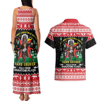 Nakatomi Plaza Christmas Couples Matching Tank Maxi Dress and Hawaiian Shirt Hans Gruber Party 1988 - Wonder Print Shop