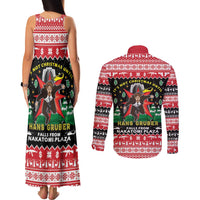 Nakatomi Plaza Christmas Couples Matching Tank Maxi Dress and Long Sleeve Button Shirt Hans Gruber Party 1988 - Wonder Print Shop