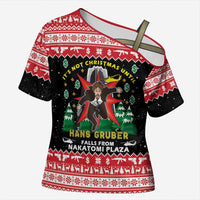Nakatomi Plaza Christmas Cross Shoulder Shirt Hans Gruber Party 1988 - Wonder Print Shop