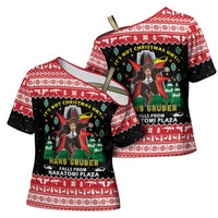 Nakatomi Plaza Christmas Cross Shoulder Shirt Hans Gruber Party 1988 - Wonder Print Shop