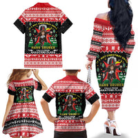 Nakatomi Plaza Christmas Family Matching Off The Shoulder Long Sleeve Dress and Hawaiian Shirt Hans Gruber Party 1988 - Wonder Print Shop