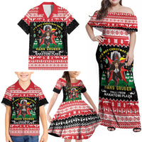 Nakatomi Plaza Christmas Family Matching Off Shoulder Maxi Dress and Hawaiian Shirt Hans Gruber Party 1988 - Wonder Print Shop