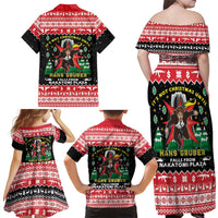 Nakatomi Plaza Christmas Family Matching Off Shoulder Maxi Dress and Hawaiian Shirt Hans Gruber Party 1988 - Wonder Print Shop