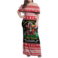 Nakatomi Plaza Christmas Family Matching Off Shoulder Maxi Dress and Hawaiian Shirt Hans Gruber Party 1988 - Wonder Print Shop
