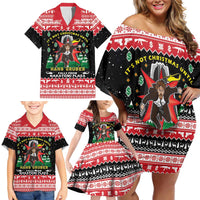 Nakatomi Plaza Christmas Family Matching Off Shoulder Short Dress and Hawaiian Shirt Hans Gruber Party 1988 - Wonder Print Shop