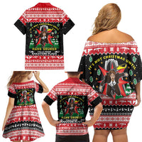 Nakatomi Plaza Christmas Family Matching Off Shoulder Short Dress and Hawaiian Shirt Hans Gruber Party 1988 - Wonder Print Shop