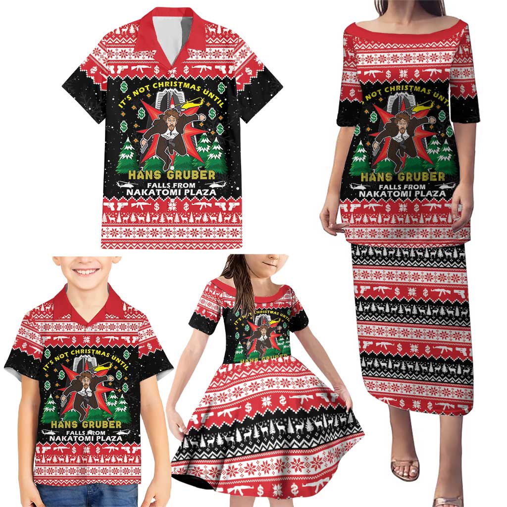 Nakatomi Plaza Christmas Family Matching Puletasi and Hawaiian Shirt Hans Gruber Party 1988 - Wonder Print Shop