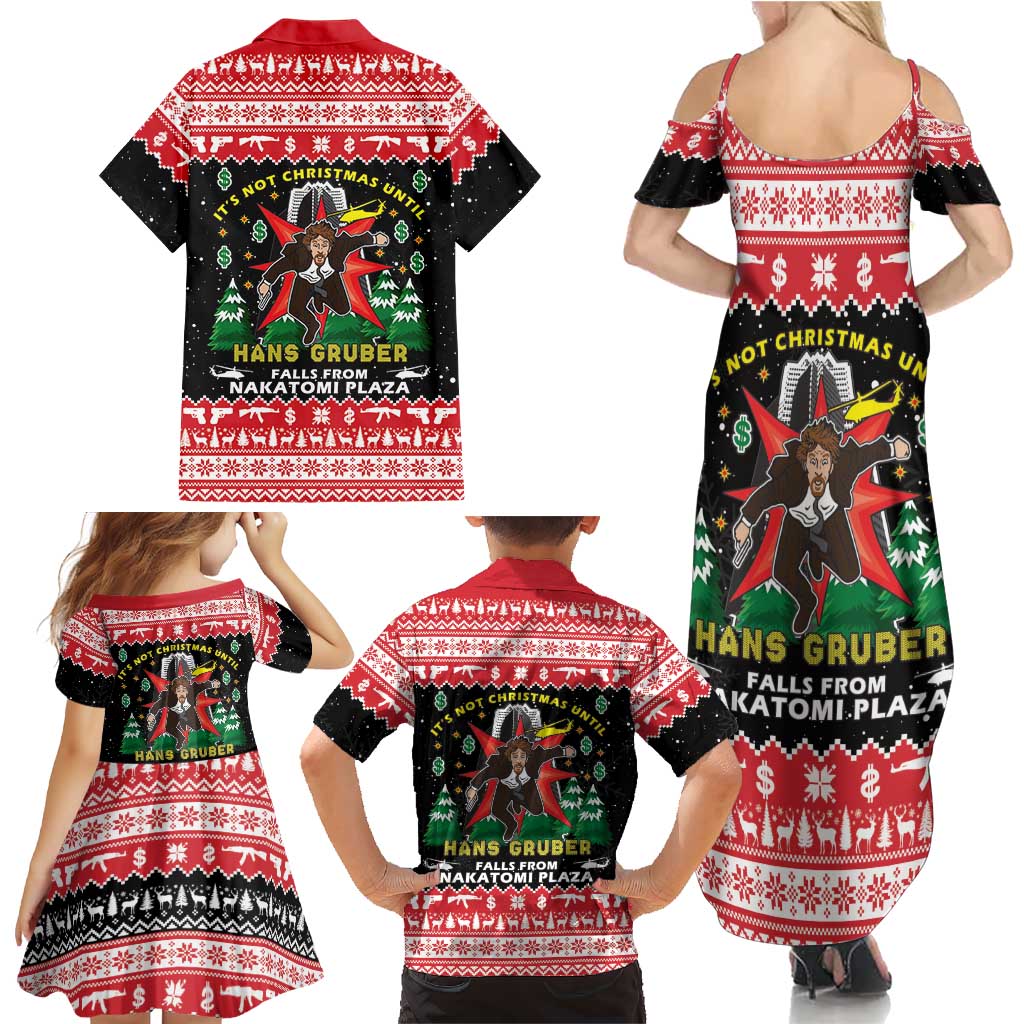 Nakatomi Plaza Christmas Family Matching Summer Maxi Dress and Hawaiian Shirt Hans Gruber Party 1988 - Wonder Print Shop