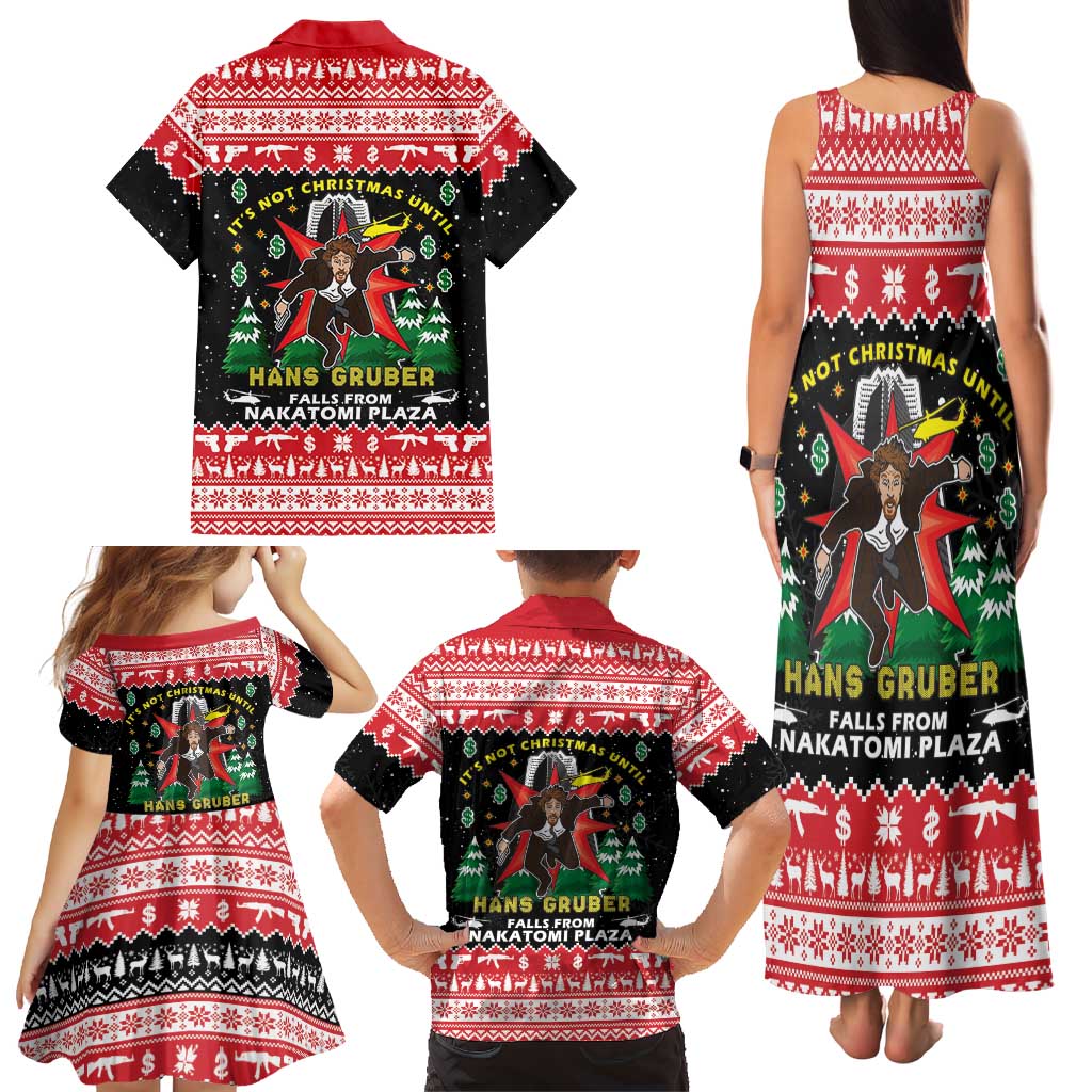 Nakatomi Plaza Christmas Family Matching Tank Maxi Dress and Hawaiian Shirt Hans Gruber Party 1988 - Wonder Print Shop