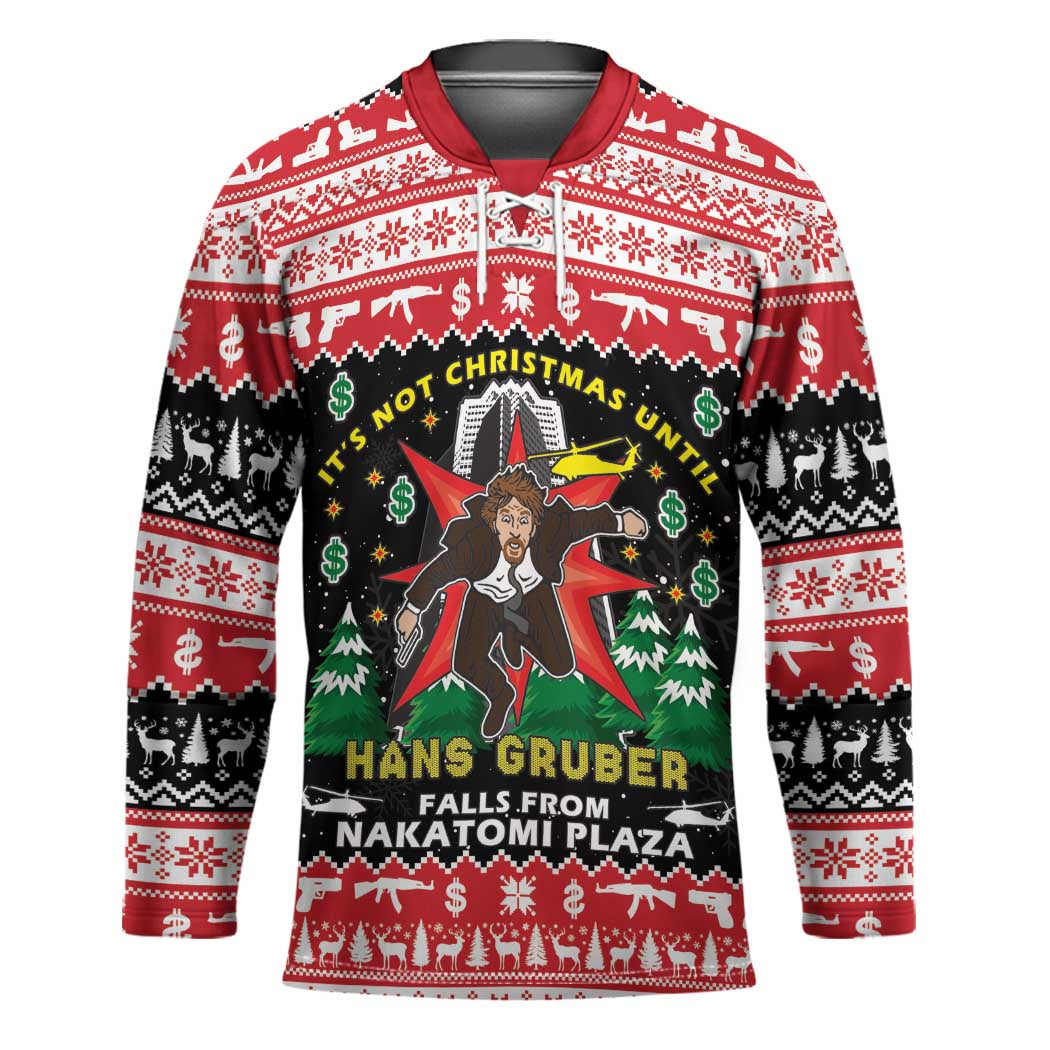 Nakatomi Plaza Christmas Hockey Jersey Hans Gruber Party 1988 - Wonder Print Shop