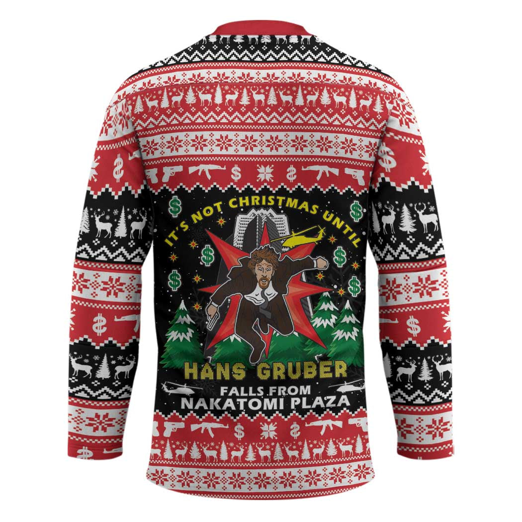 Nakatomi Plaza Christmas Hockey Jersey Hans Gruber Party 1988 - Wonder Print Shop