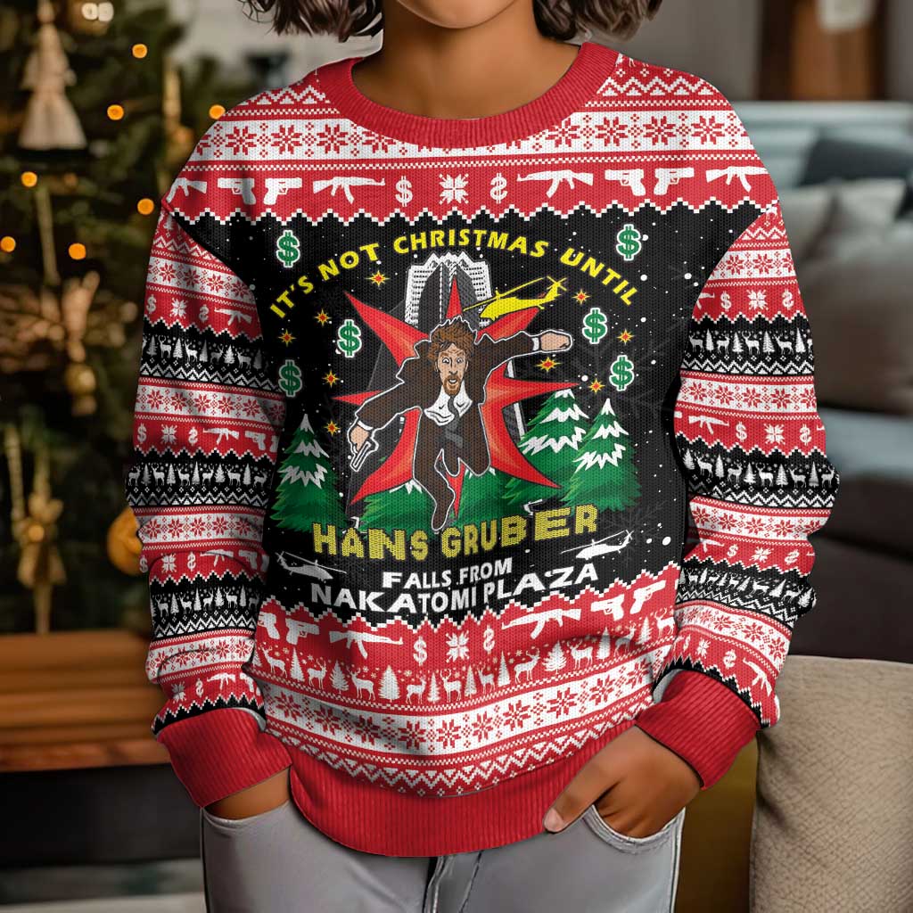 Nakatomi Plaza Christmas Kid Ugly Christmas Sweater Hans Gruber Party 1988 - Wonder Print Shop