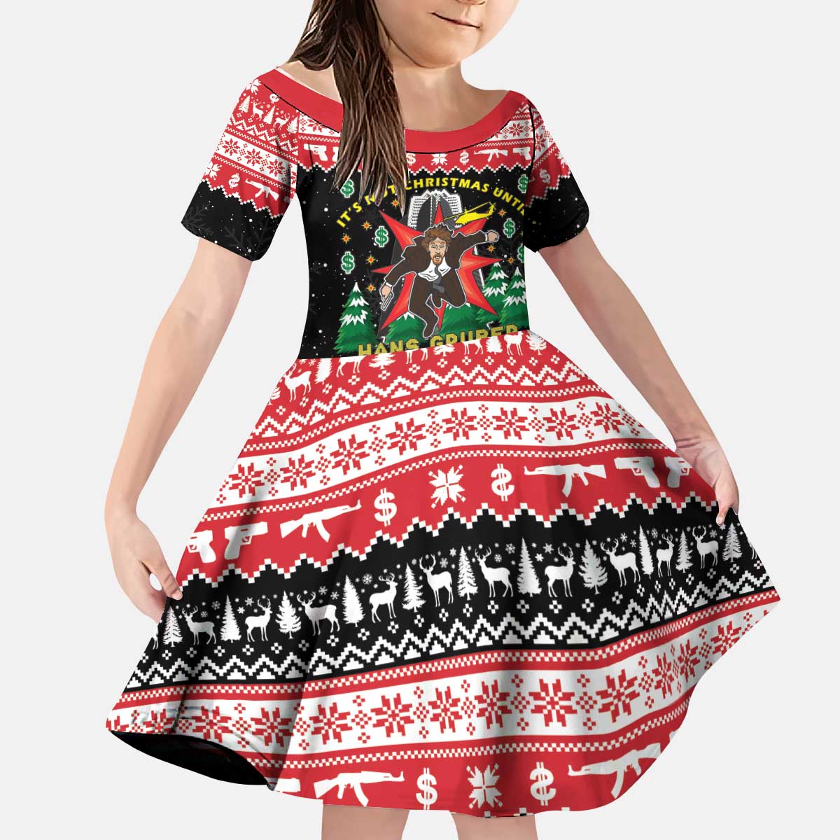 Nakatomi Plaza Christmas Kid Short Sleeve Dress Hans Gruber Party 1988 - Wonder Print Shop